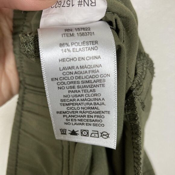 Eddie Bauer Pants Womens Medium Olive Departure Ankle Pull On Stretch Travel - Picture 16 of 16
